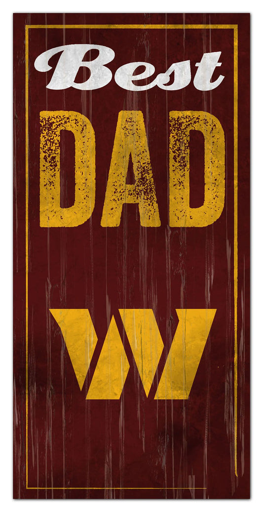 Washington Commanders Best Dad 6" x 12" Sign by Fan Creations