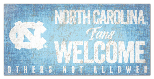 North Carolina Tar Heels Fans Welcome 6" x 12" Sign by Fan Creations
