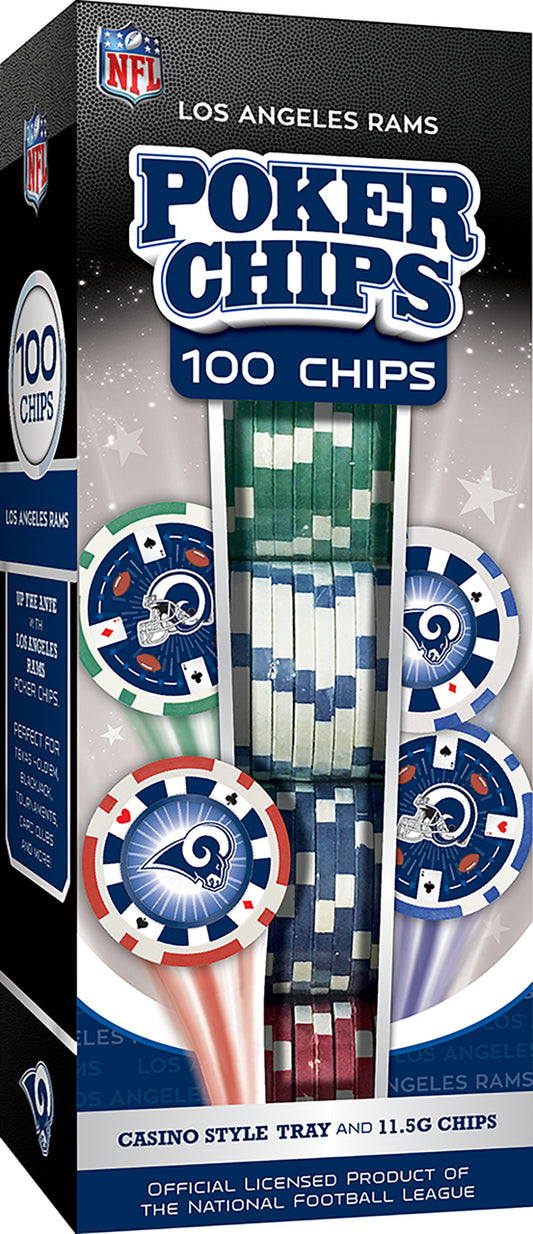 Los Angeles Rams Poker Chips 100 Piece Set by Masterpieces