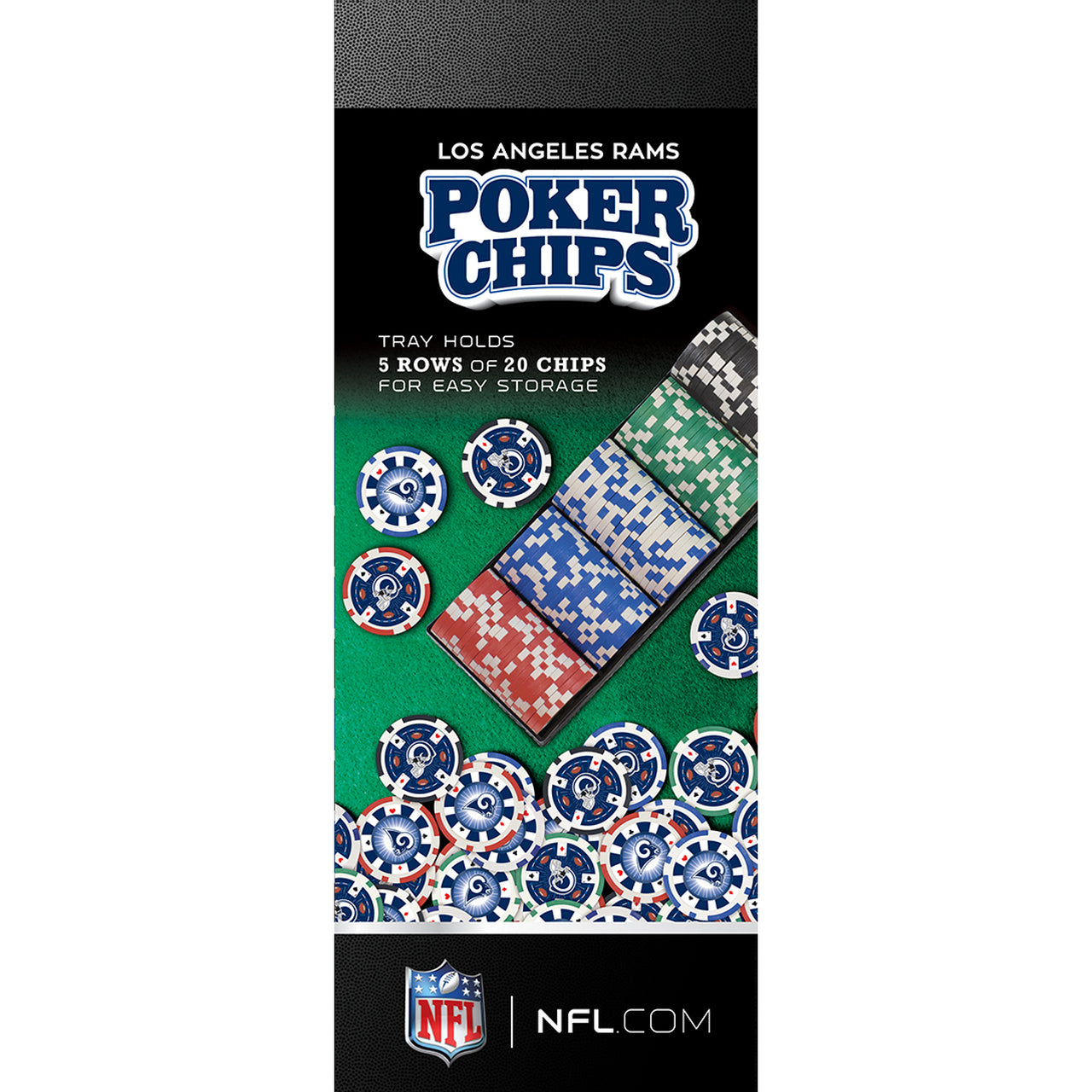 Los Angeles Rams Poker Chips 100 Piece Set by Masterpieces