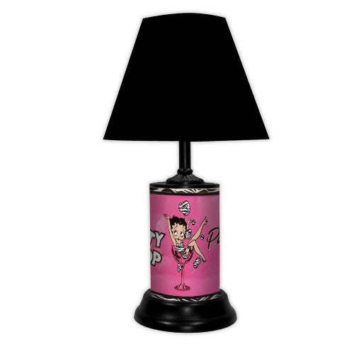  Betty Boop Party Girl Lamp - 18.5" tall lamp featuring beloved comic character Betty Boop graphics. Made by GTEI in the USA. Includes shade and felt bottom.