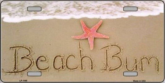 Beach Bum 6" x 12" Novelty Metal License Plate Tag LP-1185