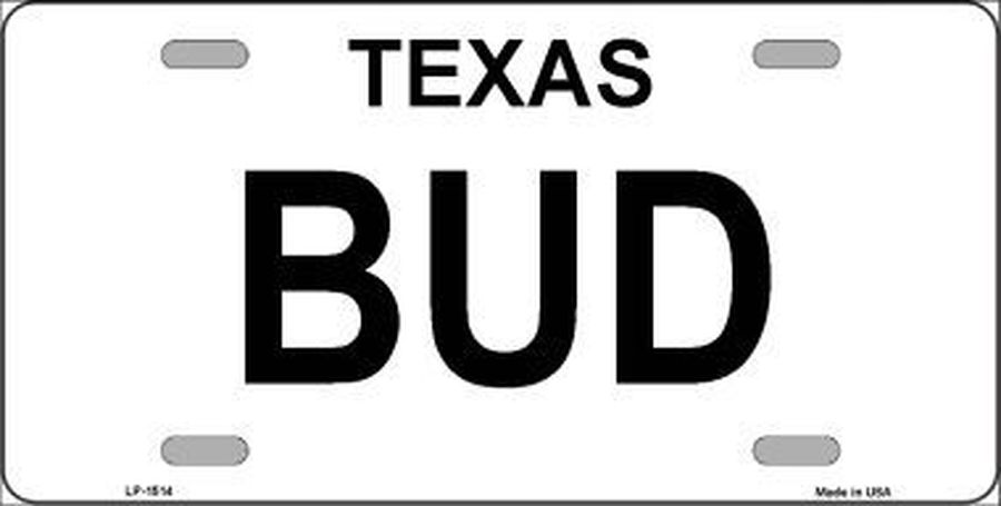 Bud - Texas 6" x 12" Metal License Plate LP-1514