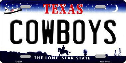 Cowboys Texas State 6" x 12" Metal License Plate Tag LP-2060