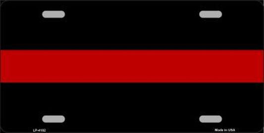 Thin Red Line Fire 6" x 12" Metal License Plate Tag LP-4182