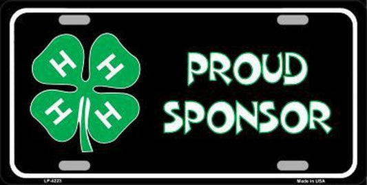 4-H Proud Sponsor 6" x 12" Metal Novelty License Plate Tag LP-4223