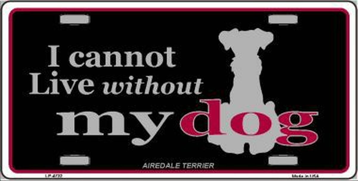 Airedale Terrier Metal Novelty License Plate Tag LP-4732