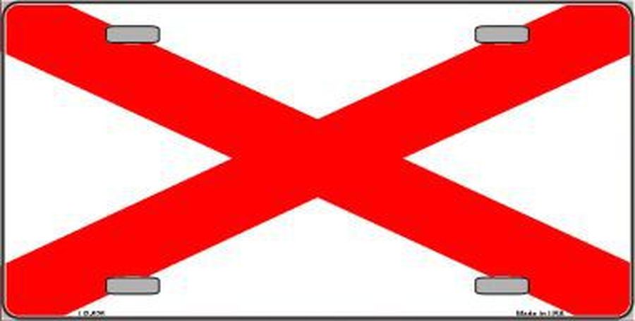 Alabama State Flag 6" x 12" Metal License Plate Tag LP-525