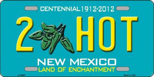 2 Hot Green New Mexico Novelty Metal License Plate Tag - LP-6697