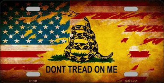 Do Not Tread On Me US Flag 6" x 12" Metal License Plate Tag LP-7925