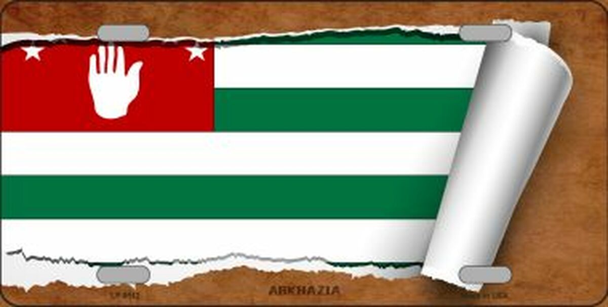 Abkhazia Flag Scroll Novelty Metal License Plate Tag LP-9112