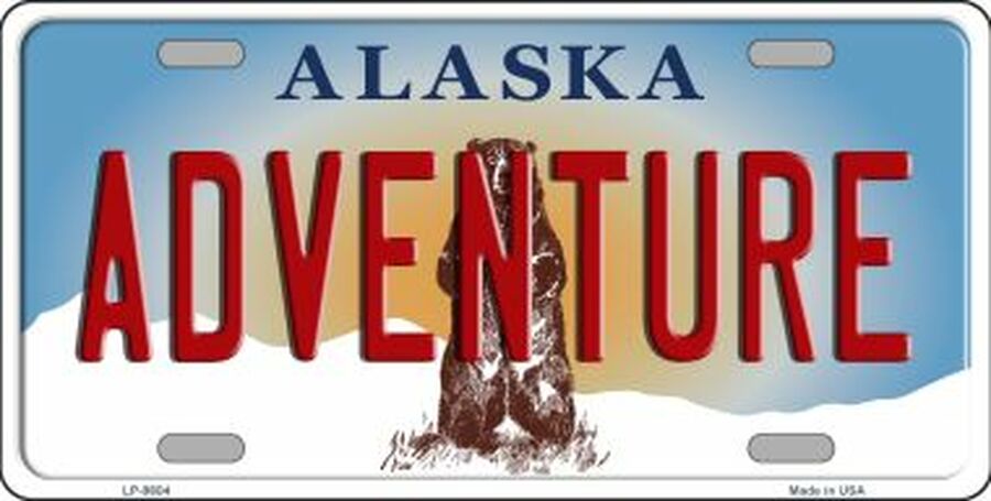 Adventure Alaska State Novelty 6" x 12" Metal License Plate Tag LP-9604