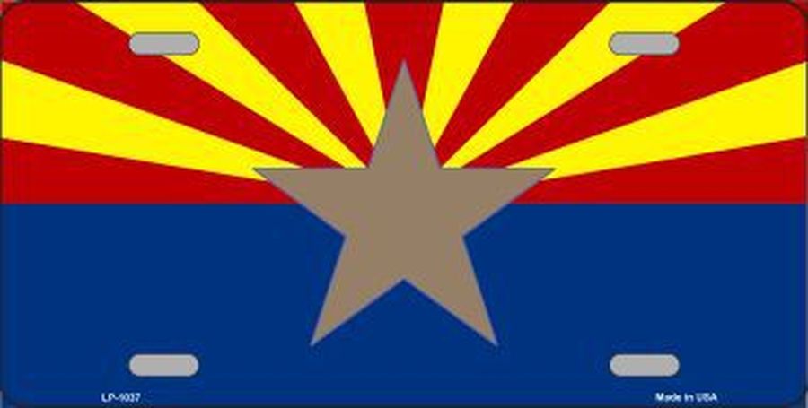 Arizona Big Star State Flag 6" x 12" Metal License Plate Tag LP-1037
