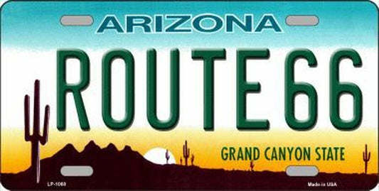 Route 66 Arizona 6" x 12" Novelty Metal License Plate Tag LP-1060