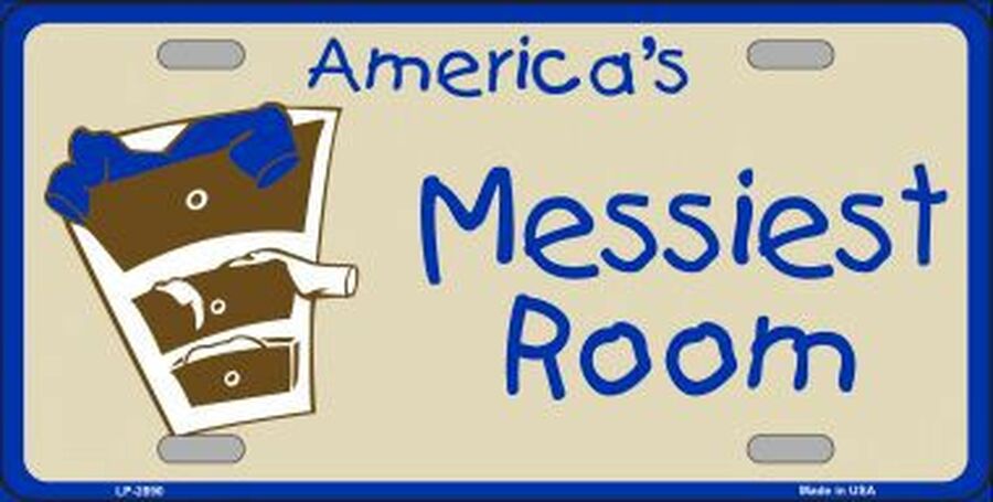 America's Messiest Room Metal Novelty License Plate Tag LP-2890