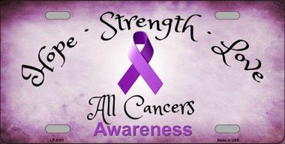 All Cancer Awareness Novelty Metal License Plate Tag LP-8300