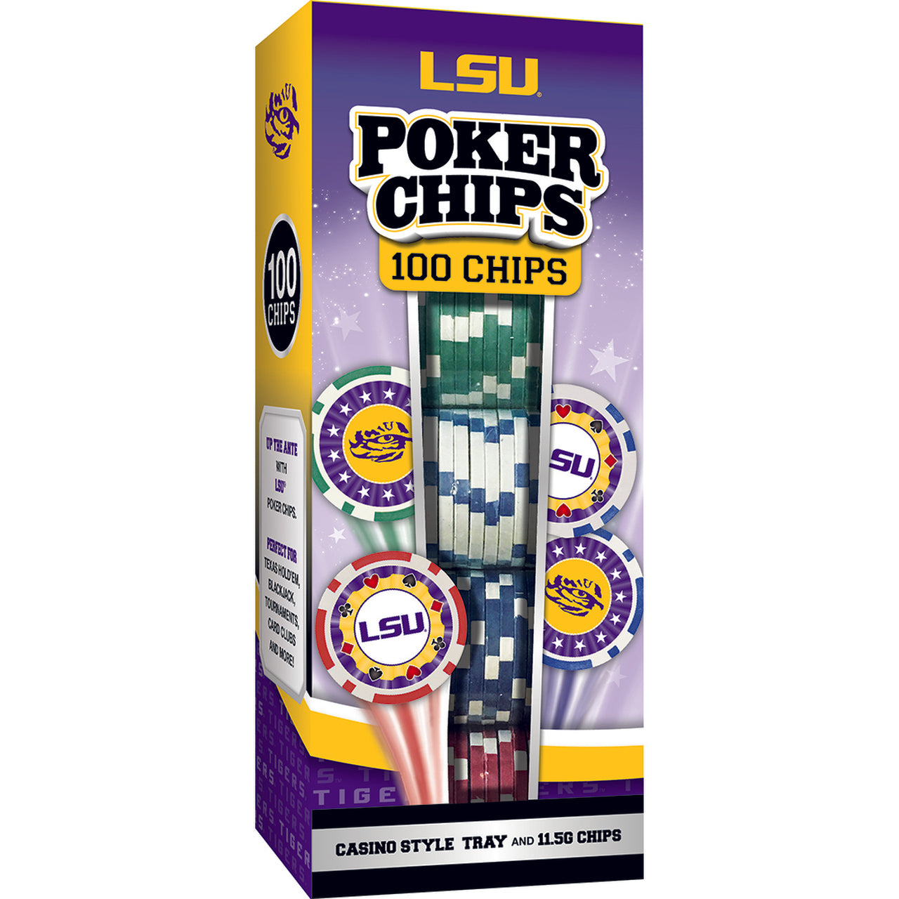 LSU Tigers Poker Chips 100 Piece Set by Masterpieces