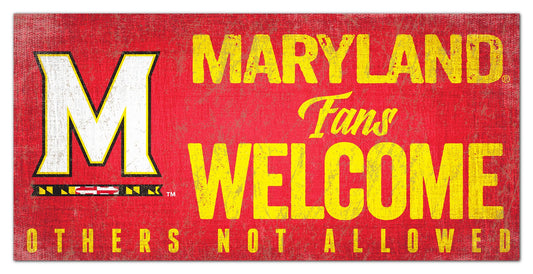 Maryland Terrapins Fans Welcome 6" x 12" Sign by Fan Creations