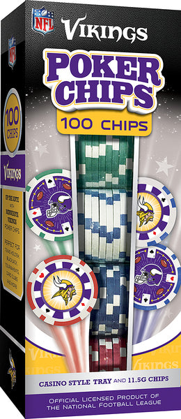 Minnesota Vikings Poker Chips 100 Piece Set by Masterpieces