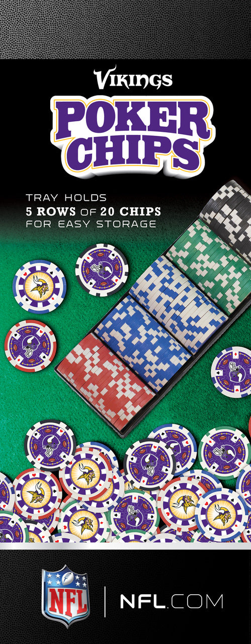 Minnesota Vikings Poker Chips 100 Piece Set by Masterpieces