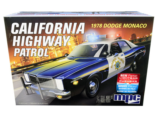 1978 Dodge Monaco "CHP" (California Highway Patrol) Police Car 1/25 Scale Model Kit Skill 2 by MPC