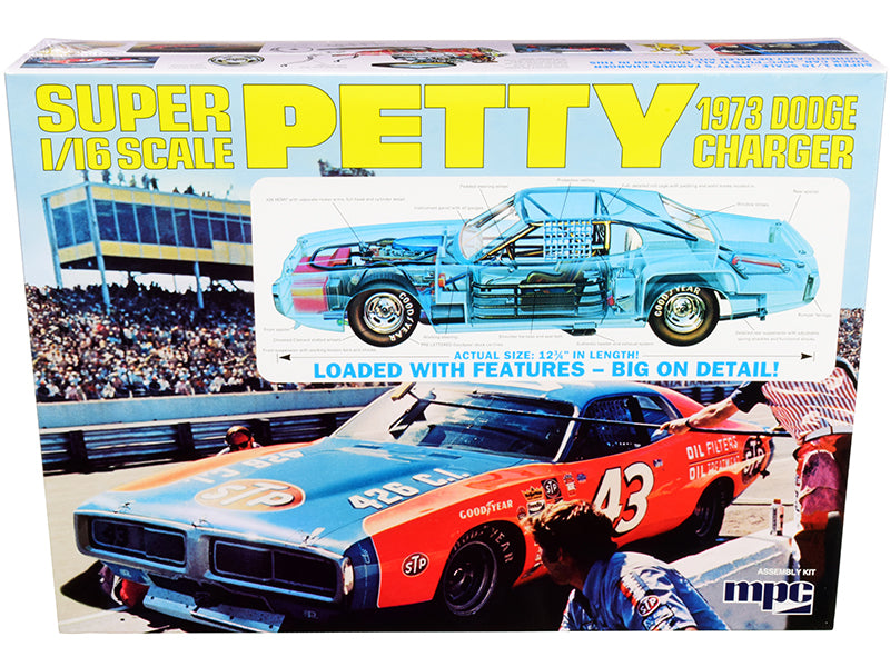 1973 Dodge Charger Richard Petty 1/16 Scale Model Kit - Skill Level 3 by MPC