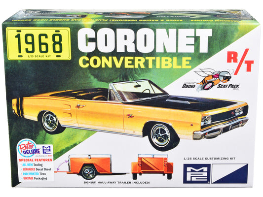 1968 Dodge Coronet R/T Convertible with Haul-Away Trailer 1/25 Scale Skill 2 Model Kit  by MPC