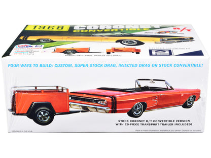 1968 Dodge Coronet R/T Convertible with Haul-Away Trailer 1/25 Scale Skill 2 Model Kit  by MPC