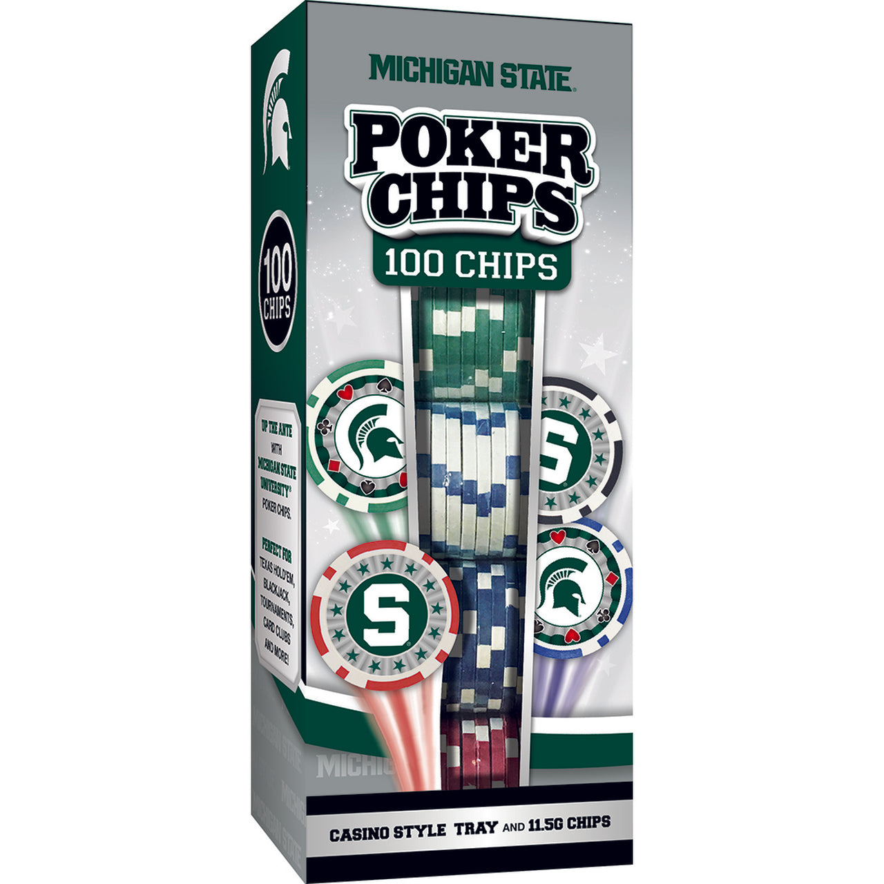 Michigan State Spartans Poker Chips 100 Piece Set by Masterpieces
