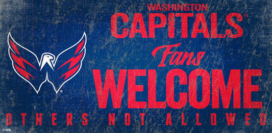 Washington Capitals Fans Welcome 6" x 12" Sign by Fan Creations