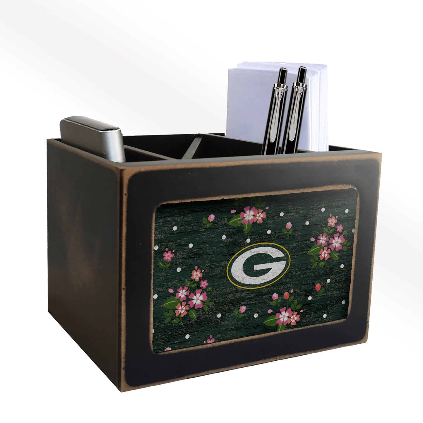 Green Bay Packers Floral Desktop Organizer by Fan Creations
