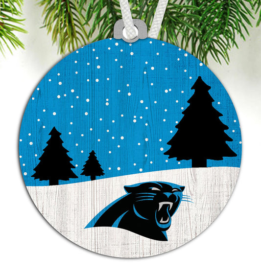 Carolina Panthers Snow Scene Ornament by Fan Creations