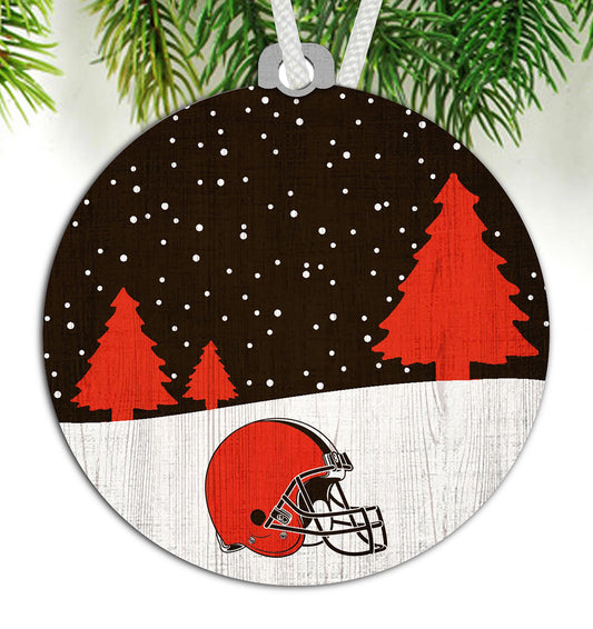 Cleveland Browns Snow Scene Ornament by Fan Creations