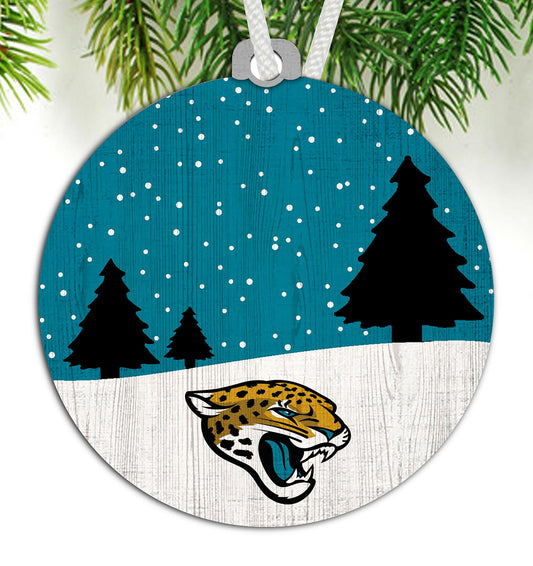 Jacksonville Jaguars Snow Scene Ornament by Fan Creations