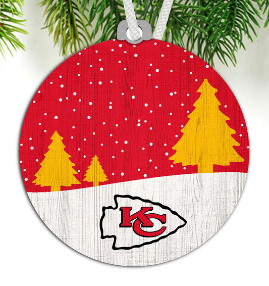 Kansas City Chiefs Snow Scene Ornament by Fan Creations