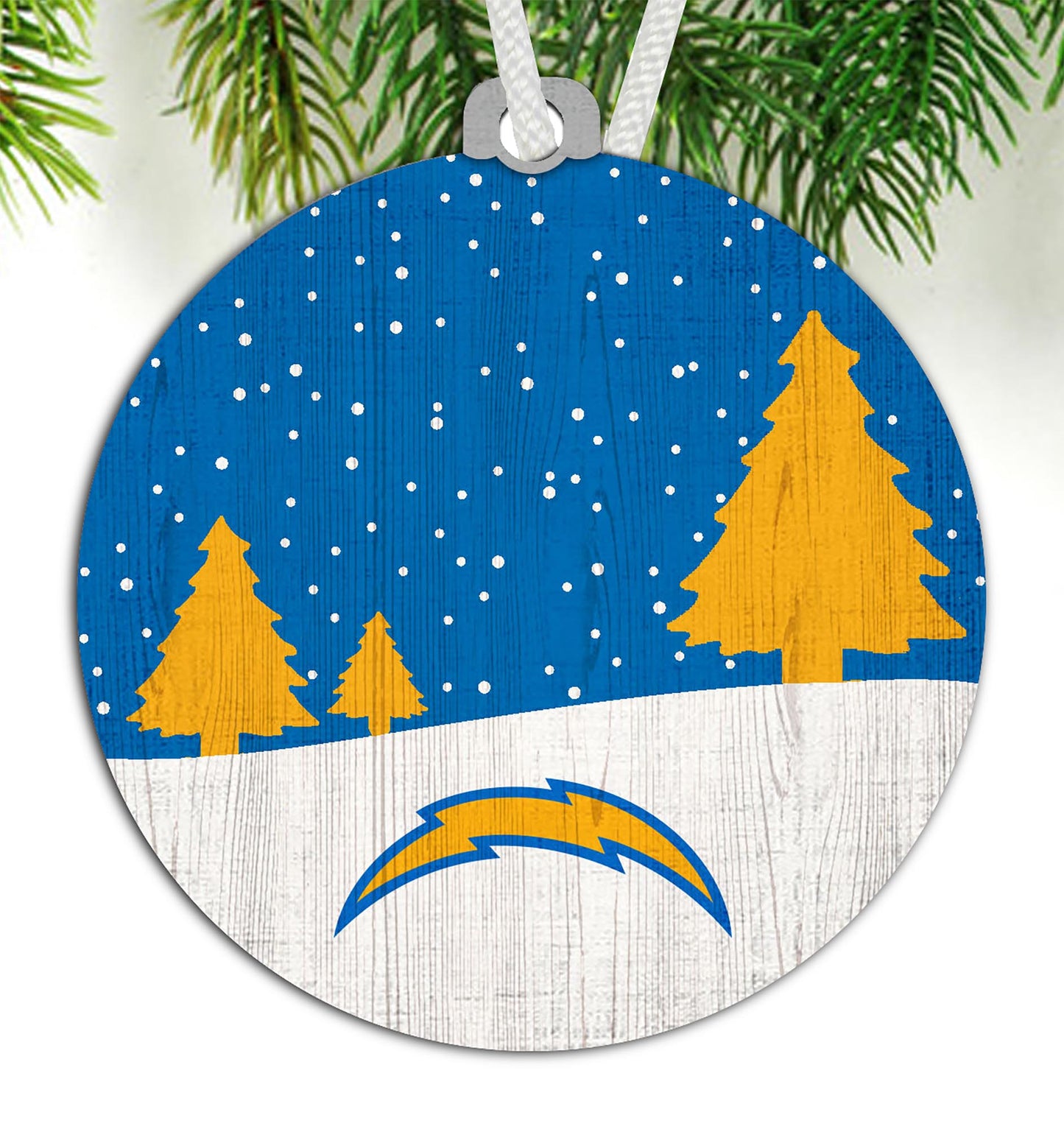 Los Angeles Chargers Snow Scene Ornament by Fan Creations