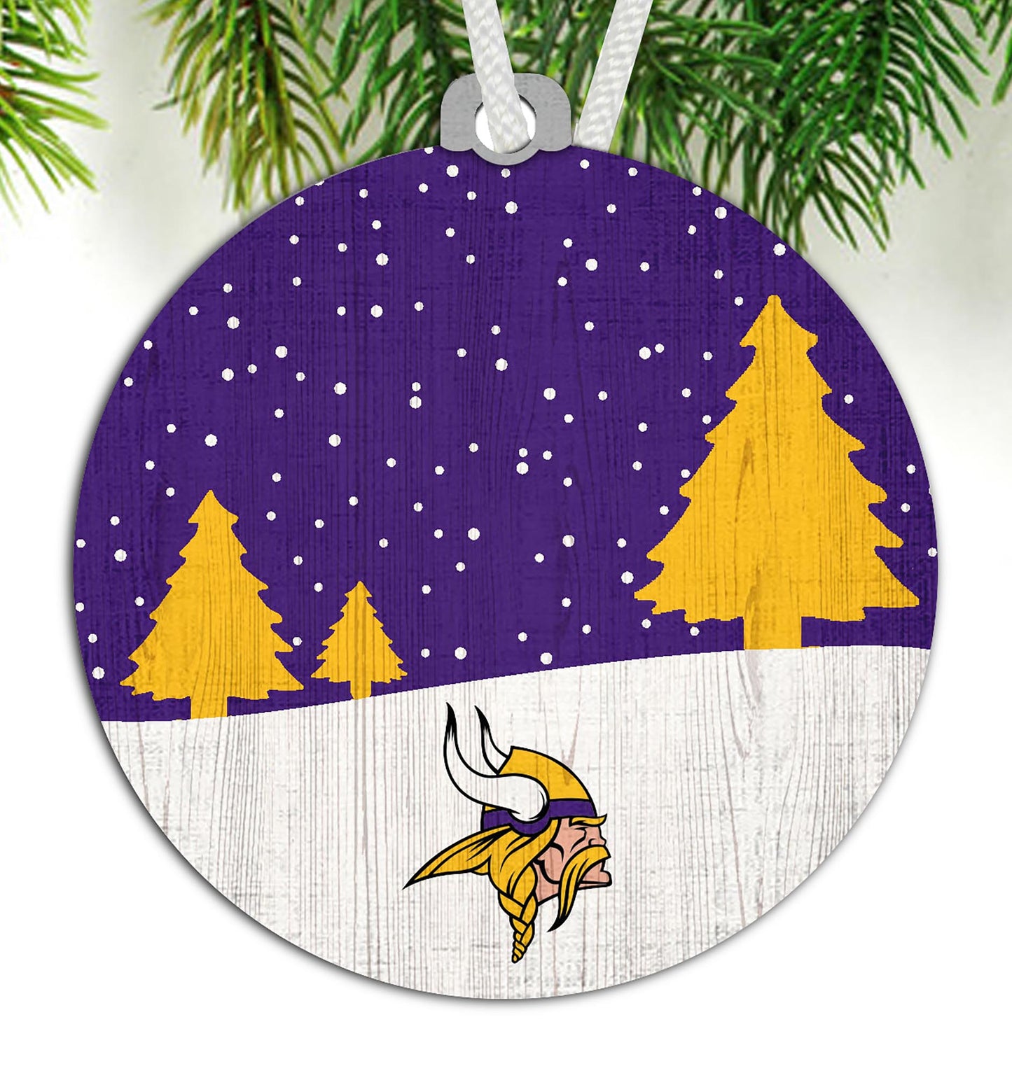 Minnesota Vikings Snow Scene Ornament by Fan Creations