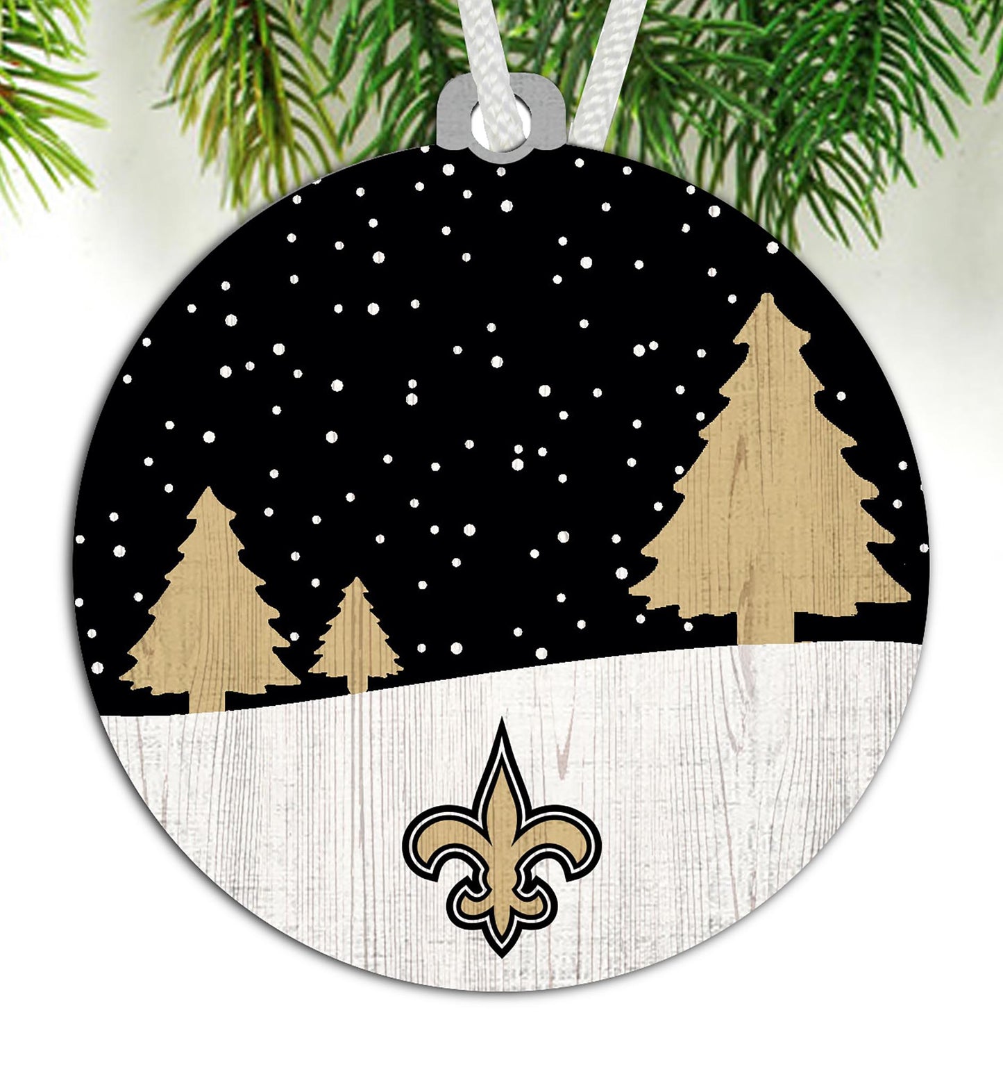 New Orleans Saints Snow Scene Ornament by Fan Creations