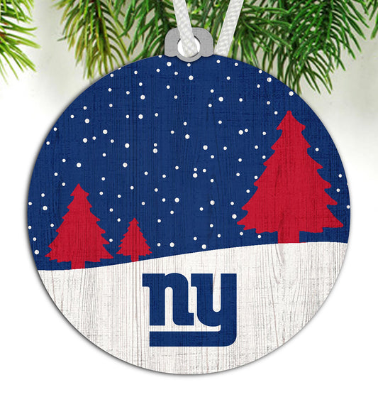 New York Giants Snow Scene Ornament by Fan Creations