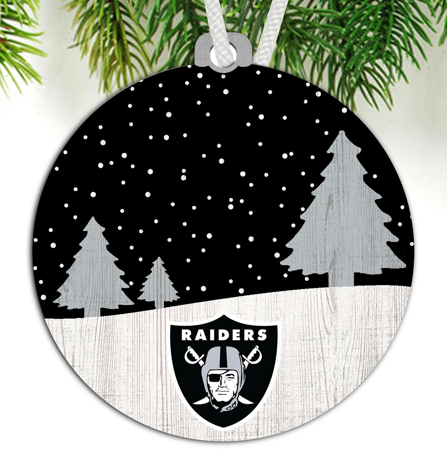 Las Vegas Raiders Snow Scene Ornament by Fan Creations