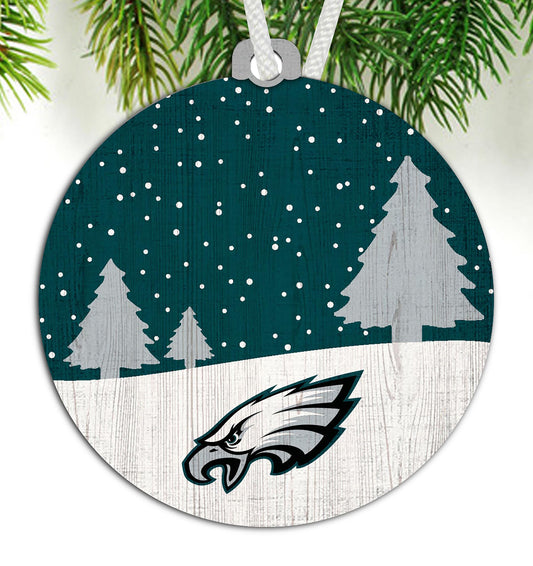Philadelphia Eagles Snow Scene Ornament by Fan Creations