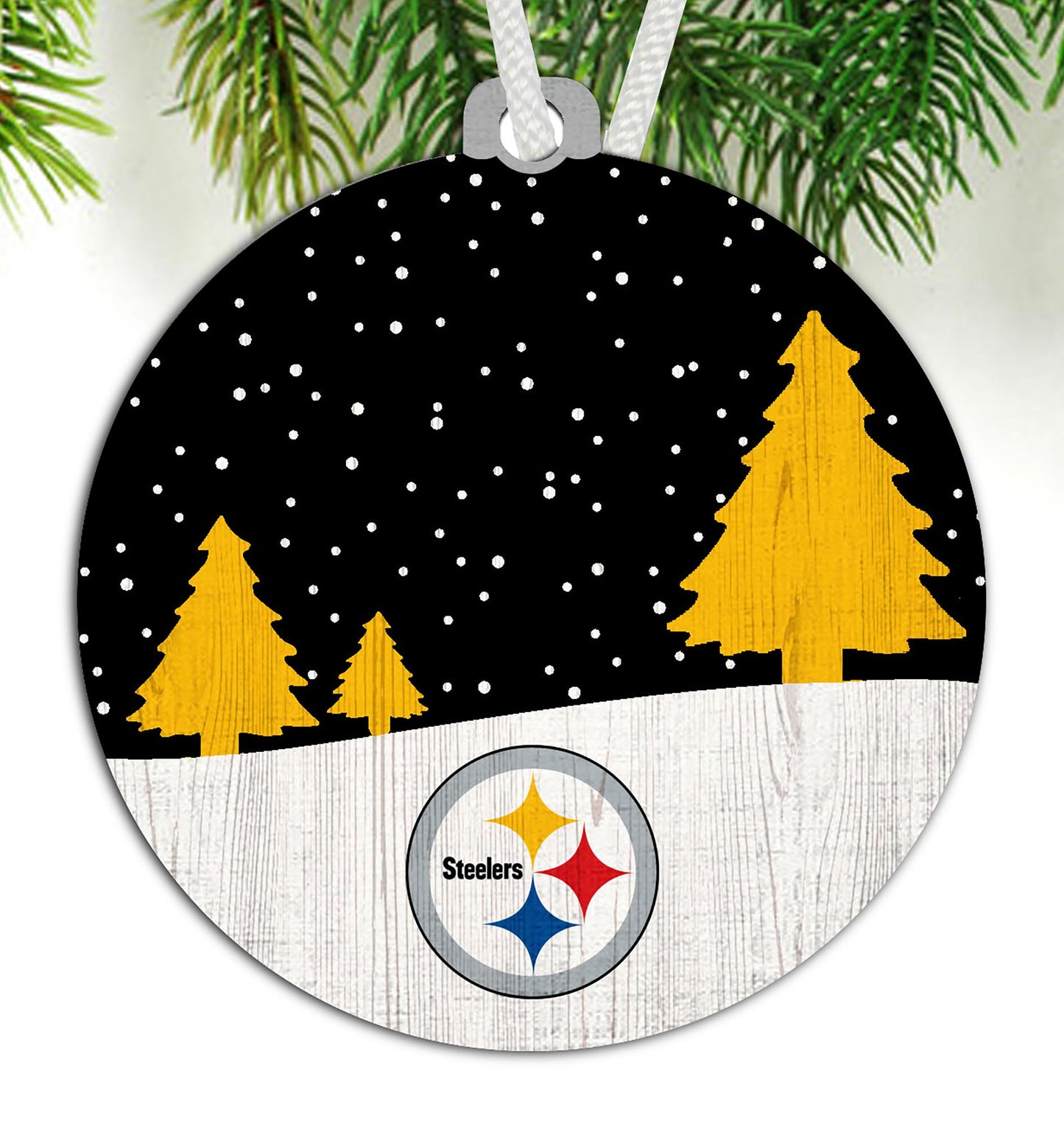 Pittsburgh Steelers Snow Scene Ornament by Fan Creations