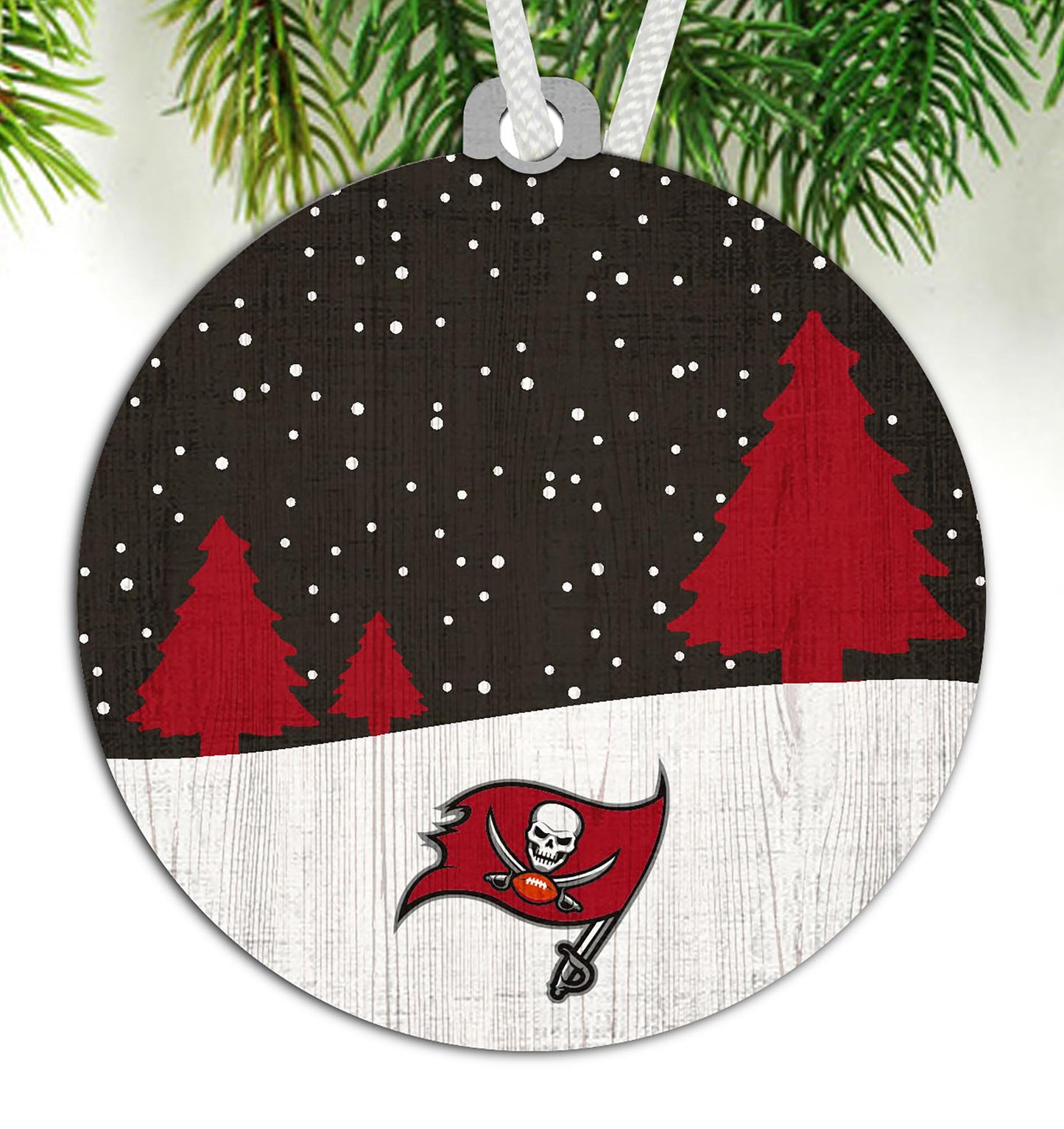 Tampa Bay Buccaneers Snow Scene Ornament by Fan Creations