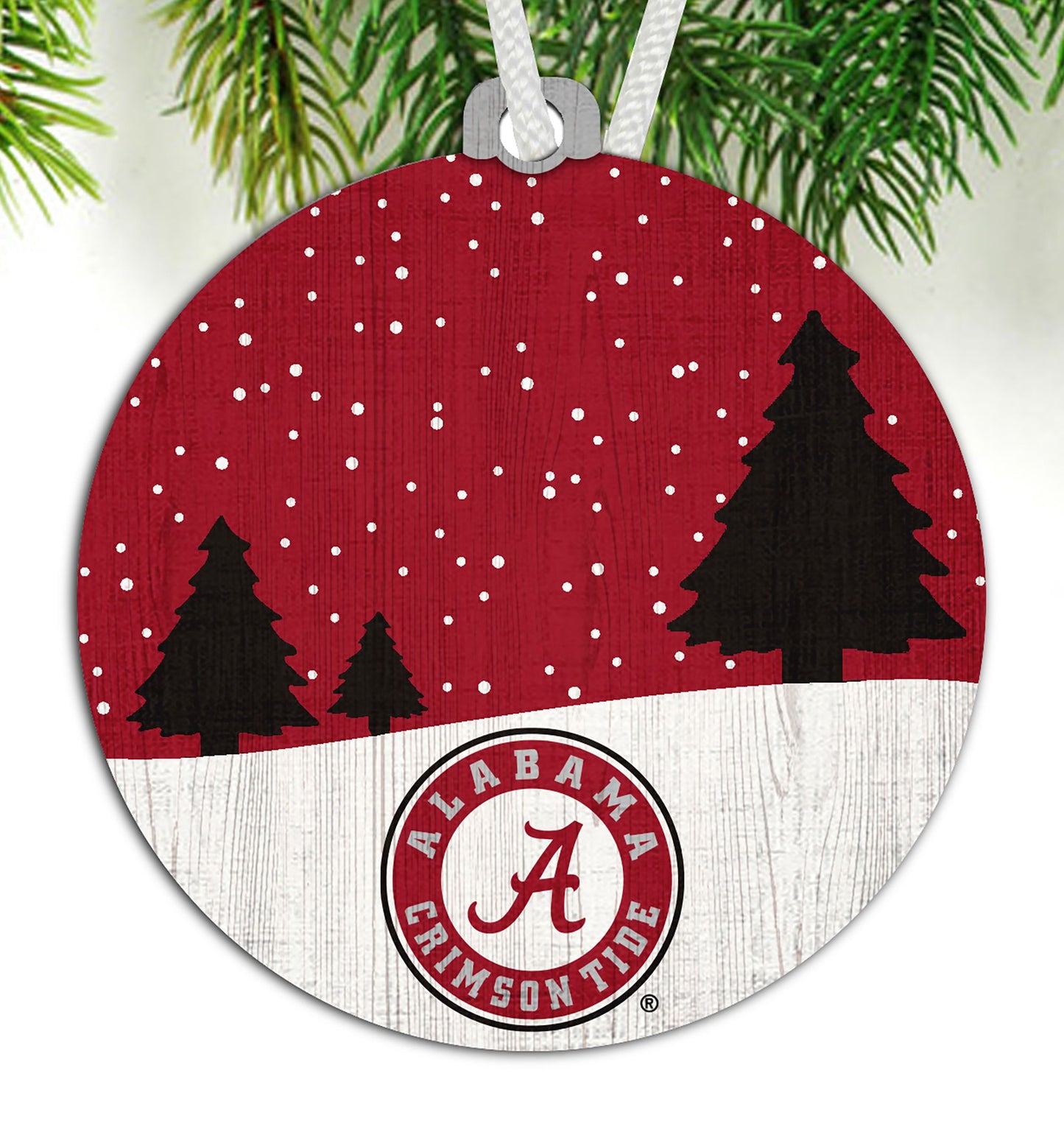 Alabama Crimson Tide Snow Scene Ornament by Fan Creations