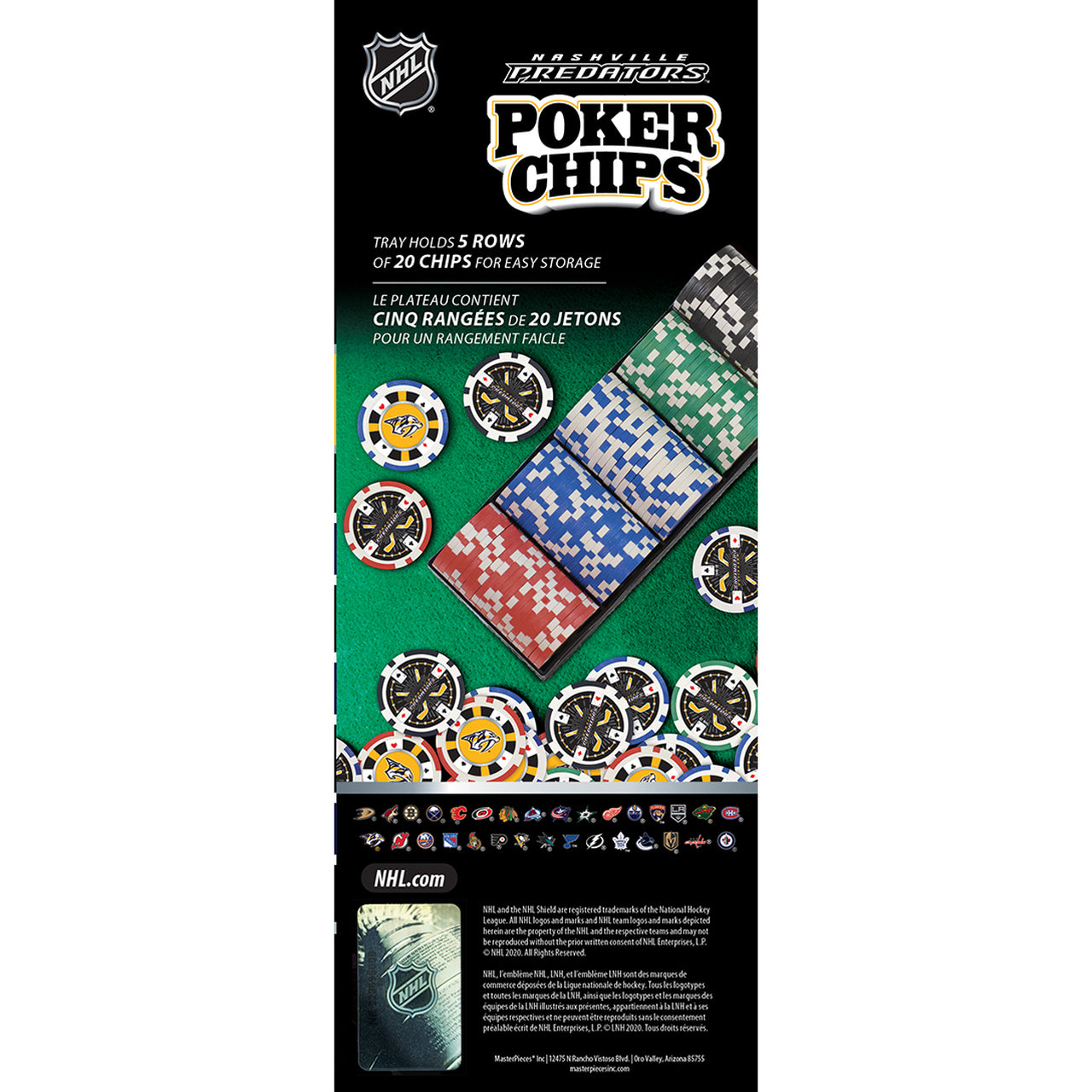 Nashville Predators Poker Chips 100 Piece Set by Masterpieces