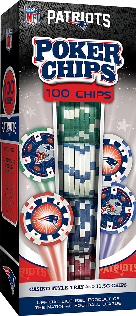New England Patriots Poker Chips 100 Piece Set by Masterpieces