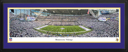 Minnesota Vikings U.S. bank Stadium Winter White Out Game Panoramic Picture - NFL Fan Cave Decor