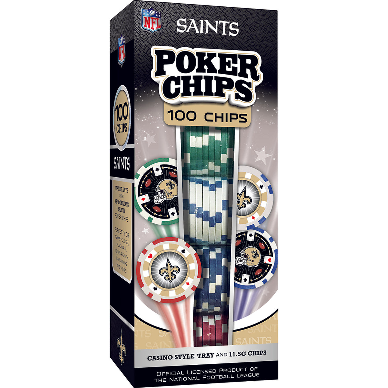 New Orleans Saints Poker Chips 100 Piece Set by Masterpieces