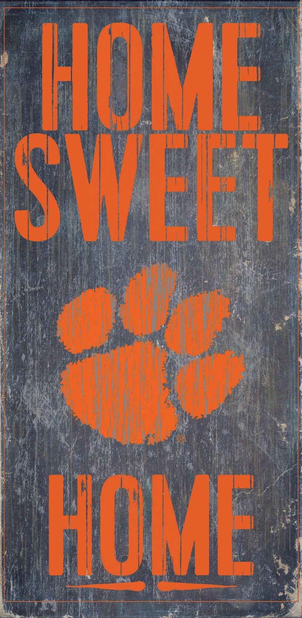 Clemson Tigers Home Sweet Home 6" x 12" Distressed Sign by Fan Creations