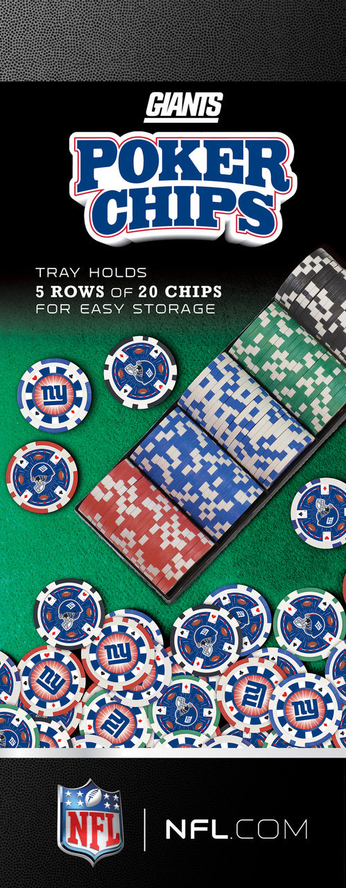 New York Giants Poker Chips 100 Piece Set by Masterpieces